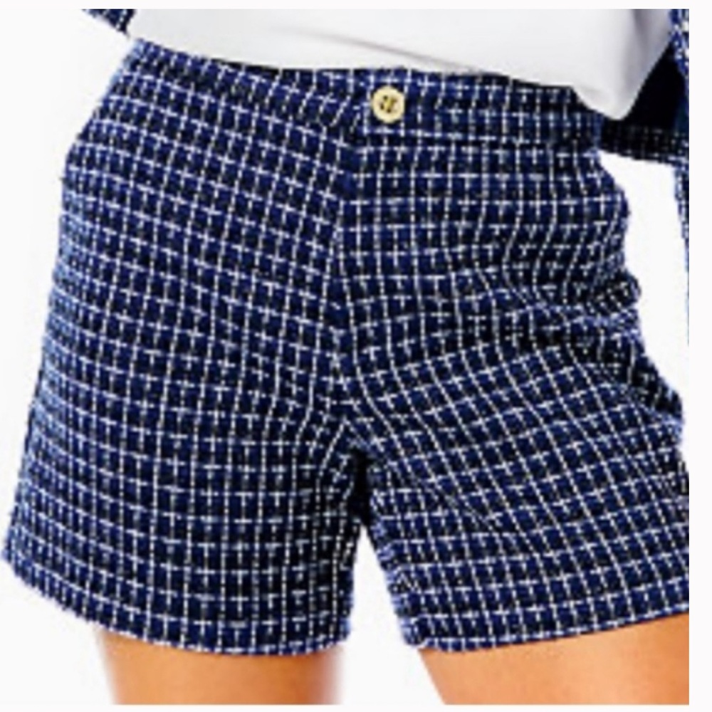 Lilly Pulitzer Gretchen Textured High Rise Shorts (low tide navy) size 6 NWT